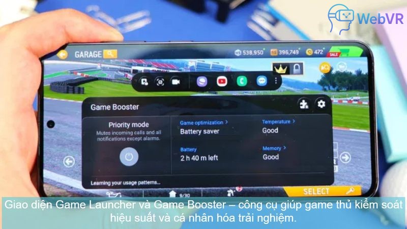 Giao diện Game Launcher và Game Booster – công cụ giúp game thủ kiểm soát hiệu suất và cá nhân hóa trải nghiệm.