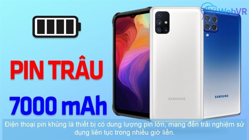 Điện thoại pin khủng là thiết bị có dung lượng pin lớn, mang đến trải nghiệm sử dụng liên tục trong nhiều giờ liền.