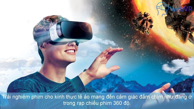 Trải nghiệm phim cho kính thực tế ảo mang đến cảm giác đắm chìm như đang ở trong rạp chiếu phim 360 độ.