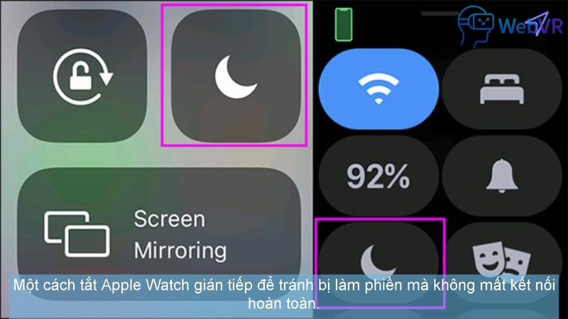Một cách tắt Apple Watch gián tiếp để tránh bị làm phiền mà không mất kết nối hoàn toàn.